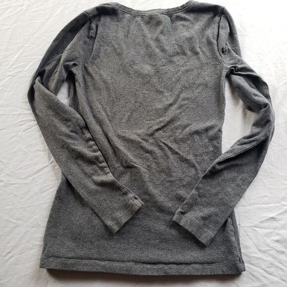 Forever 21 Heather Gray LS Crew Neck Tee Small | Cotton-Blend Long Sleeve Layer - Picture 2 of 3